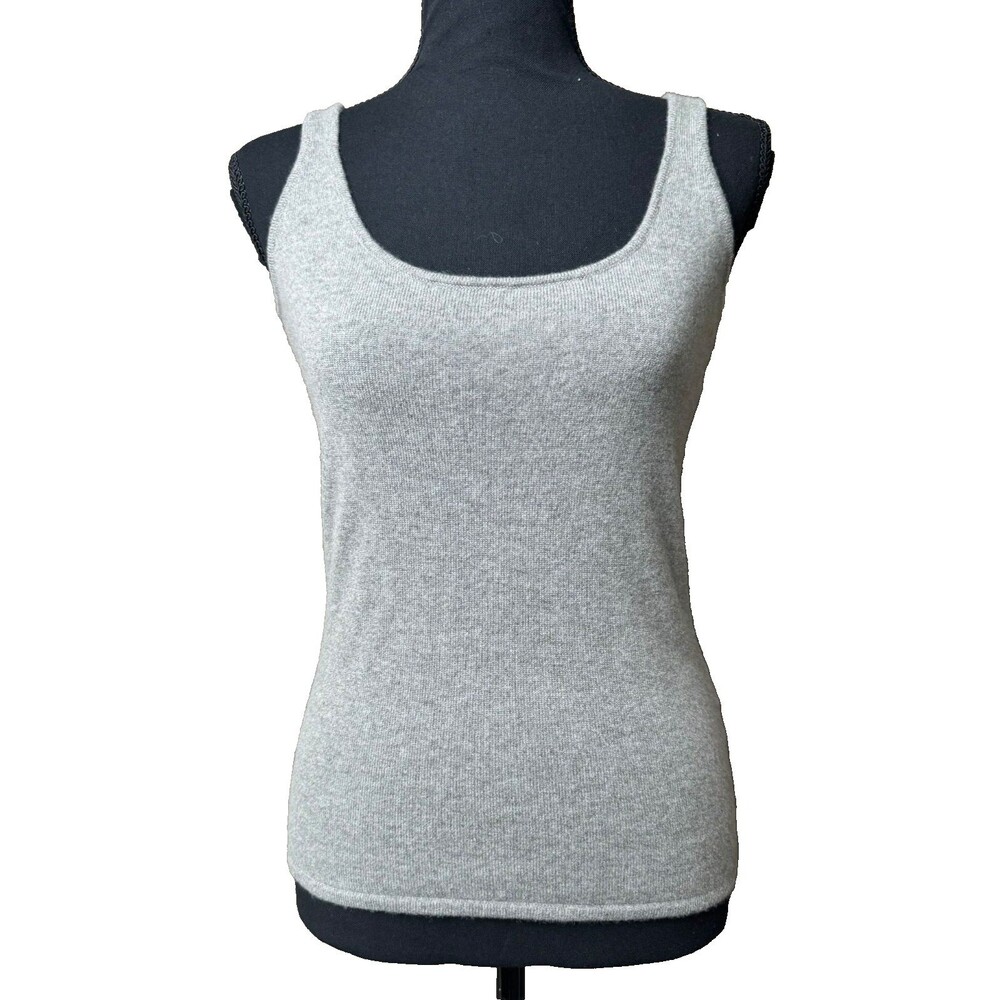 Ralph Lauren Black Label 100% Cashmere tank Top Women's M Gray SO Soft